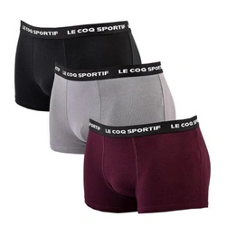 Le Coq Sportif Boxershorts Unterhosen Herren 3er-Pack schwarz grau weinrot