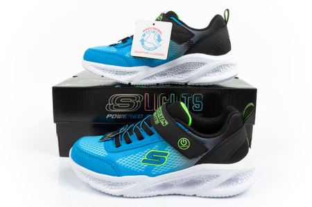 Skechers Meteor-Lights-Krendox [401495L/BKBL] LED Kinder-Sportschuhe, blau.