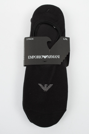 Emporio Armani Calza Micro-Fußsocken, Schwarze Baumwolle, 3er-Pack