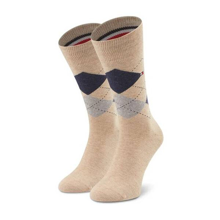 Tommy Hilfiger Herrensocken [100001495 050] 2 PACK, Beige, Marineblau.