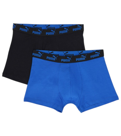 Puma Herren-Boxershorts, 2er-Pack, Blau/Schwarz, bequeme Baumwolle