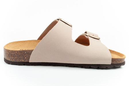 Bio Bio Damen-Flip-Flops, vorgeformte Zehentrenner, Naturleder, Beige