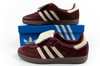 Adidas Samba Damen-Sportschuhe, Modische Leder-Sneaker, Burgunderrot