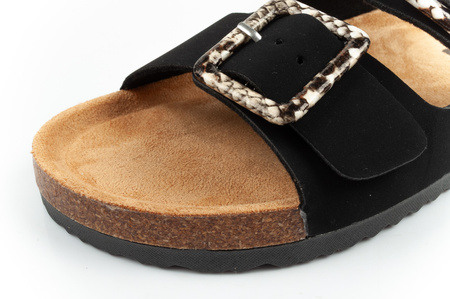 Lee Cooper Damen-Sandalen zum Hineinschlüpfen, Schwarzes Wildleder, Bequem, Leicht