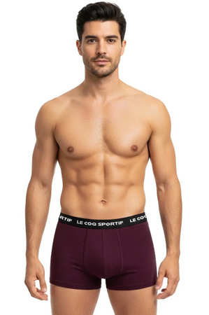 Le Coq Sportif Boxershorts Unterhosen Herren 3er-Pack schwarz grau weinrot