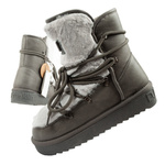 D. Franklin Damen Winterstiefel, modisches Fellfutter, Grau