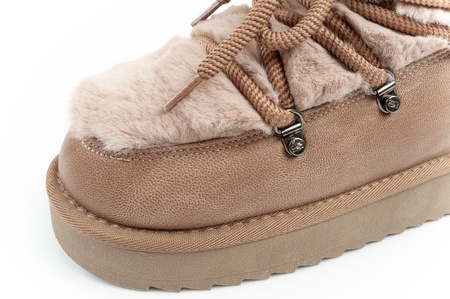 D. Franklin Damen Winterstiefel, modisches Fellfutter, brauner High-Top