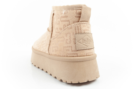 Lee Cooper Damen Winter Schneestiefel Modische Fell gefütterte Stiefeletten Beige