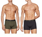 Puma Herren-Boxershorts, 2er-Pack, Khaki/Schwarz, bequeme Baumwolle