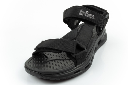 Lee Cooper Herren-Sandalen mit Klettverschluss für den Sommer, leicht, schwarz
