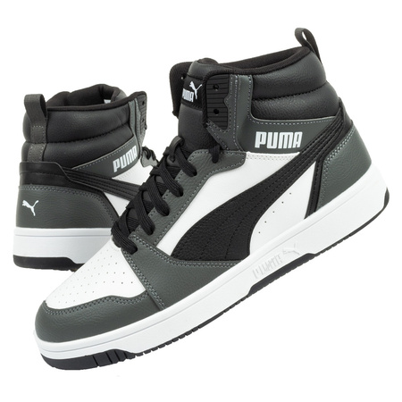 Puma Rebound v6 Herren-Sportschuhe [392326 03], Schwarz, Grau und Weiß.