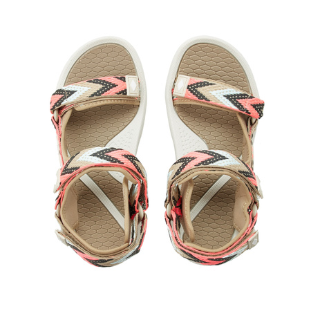 Lee Cooper Damen-Sandalen mit Klettverschluss für den Sommer und den Strand, Hellbeige