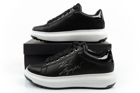 Karl Lagerfeld Herren-Sneaker Kapri, Schwarzes Leder