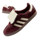 Adidas Samba Damen-Sportschuhe, Modische Leder-Sneaker, Burgunderrot
