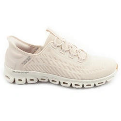 Skechers Glide-Step Damen-Sneaker, bequeme Slipper in Ecru