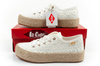 Lee Cooper Damen-Sneaker mit Schnürung, Weiß mit Plateau