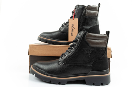 Wrangler Nevada Herren Chelsea Boots, Eleganter, modischer Schnürstiefel, Schwarz