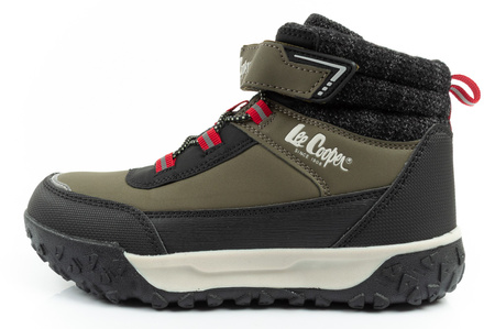 Lee Cooper Winter-Schneestiefel für Kinder, Klettverschluss-gefüttert, isoliert, modisches Khaki