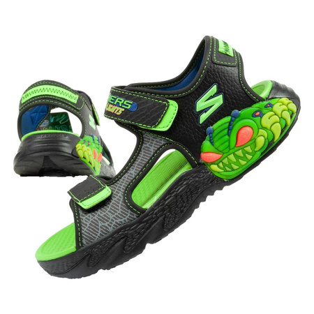 Skechers Kindersandalen [400614L/BKLM] LED-Schuhe, Schwarz.