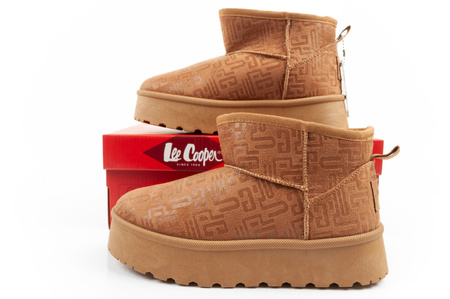 Lee Cooper Damen-Winterstiefel, modische, pelzgefütterte, isolierte Stiefeletten in Braun