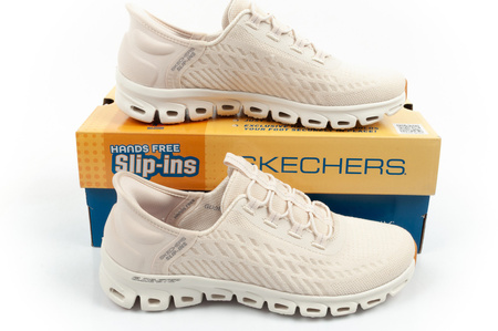 Skechers Glide-Step Damen-Sneaker, bequeme Slipper in Ecru