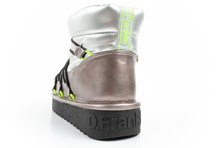 D.Franklin Damen Winterstiefel, modische, isolierte, silberne Stiefeletten
