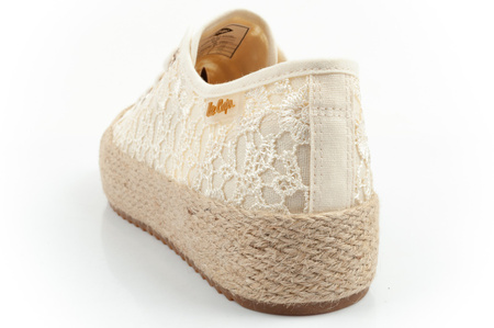 Lee Cooper Damen-Sneaker mit Schnürung, beige Plateau