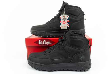 Lee Cooper Herren Winter-Wanderschuhe mit isoliertem Knöchelriemen, Schwarz