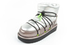 D.Franklin Damen Winterstiefel, modische, isolierte, silberne Stiefeletten