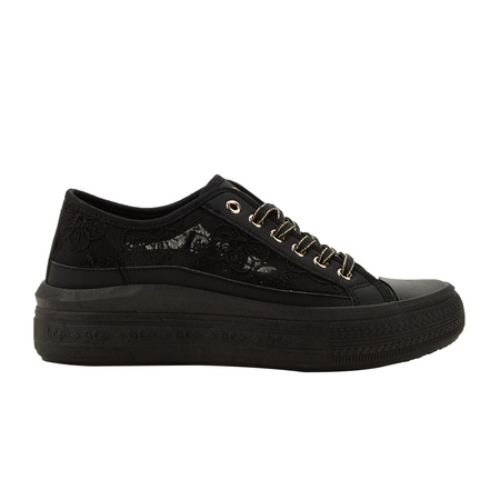 Lee Cooper Damen-Plateau-Sneaker mit Schnürung, schwarz