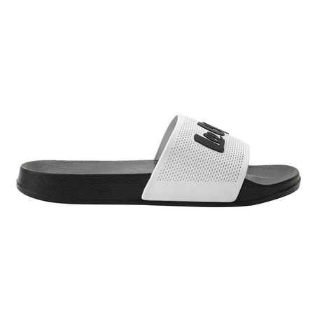 Lee Cooper Herren-Sneaker, Slipper, bequem, leicht, Schwarz, Weiß