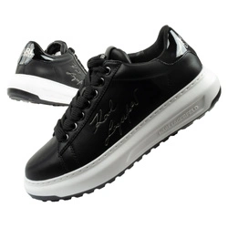 Karl Lagerfeld Herren-Sneaker Kapri, Schwarzes Leder