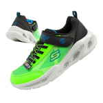 Skechers S Lights-Meteor [401495L/BBLM] LED Kinder-Sportschuhe, grün und schwarz.