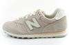 New Balance 373 Damen-Sneaker, Modisches Leder, Beige, Weiß