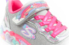 Skechers S Lights LED-Sneaker für Mädchen mit Klettverschluss, Grau