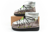 D.Franklin Damen Winterstiefel, modische, isolierte, silberne Stiefeletten