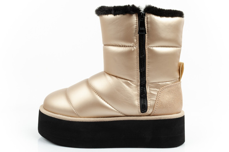 Karl Lagerfeld Thermo Damen Schneestiefel Stiefeletten mit Fell gold [KL48554 HGD]
