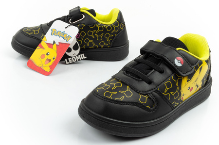 Leomil Kinder-Sportschuhe, leichte Pokémon-Sneaker mit Klettverschluss, Schwarz