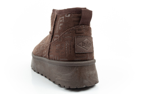 Lee Cooper Damen Winter Schneestiefel Modische Fellgefütterte Stiefeletten Dunkelbraun