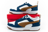Puma Rebound v6 Herren-Sneaker, modisch, bequem, Weiß, Marineblau, Braun