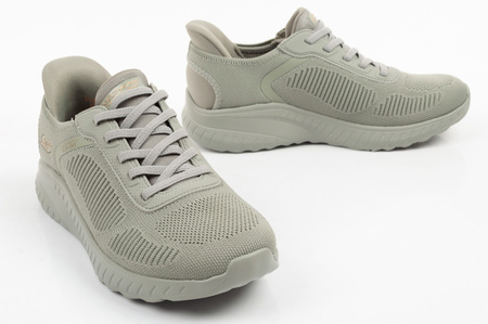 Skechers Bobs Squad Damen-Sneaker zum Hineinschlüpfen in Olivgrün