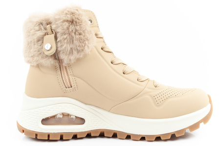 Skechers Uno Rugged Damen Winterstiefeletten in Beige mit Fell