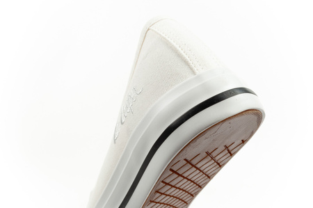 Lee Cooper Damen-Sneaker, weiße Slip-On-Ballerinas