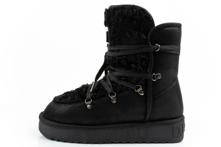 D. Franklin Damen Winterstiefel, modisches Fellfutter, isoliert, schwarzer High-Top