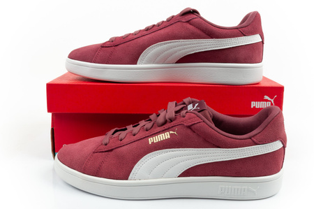 Puma Smash 3.0 Herren-Sneaker, Leder, Burgunderrot