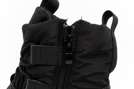 Schwarze, gefütterte Winterstiefeletten für Damen von Lee Cooper mit Reißverschluss