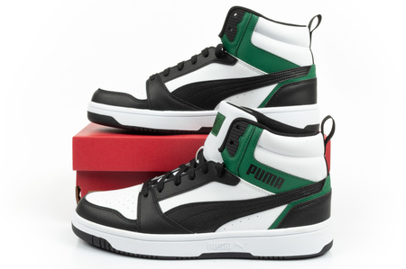 Puma Rebound v6 Herren-Sportschuhe [392326 16], Schwarz, Weiß und Grün.