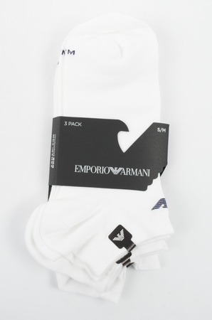 Emporio Armani Calza Baumwoll-Knöchelsocken, Weiß, Komfortabel, 3er-Pack