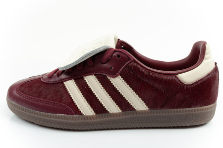 Adidas Samba Damen-Sportschuhe, Modische Leder-Sneaker, Burgunderrot