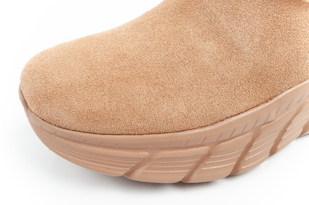 Skechers Damen Winterstiefel, isolierte Lederstiefeletten, Braun